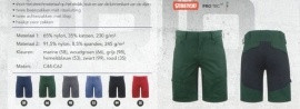 Korte Werkbroek stretch heren 65%P/35%K 245grs
