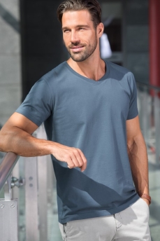 T-shirt-Slim Fit V-neck men 100%K 180grs